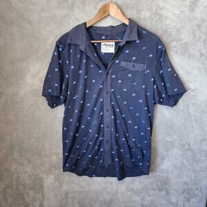 Mountain Khakis Men's Large Classic Fit Blue Buffalo Print Short Sleeve Shirt